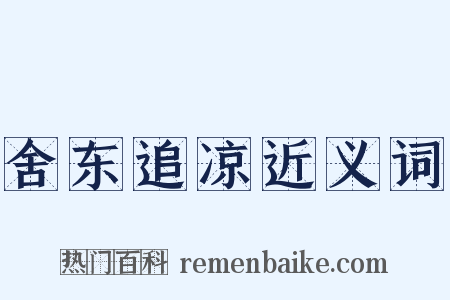 舍东追凉近义词是什么意思的图片